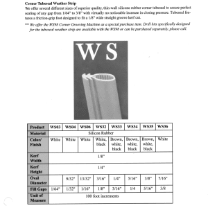 Corner Tubeseal Weather Strip